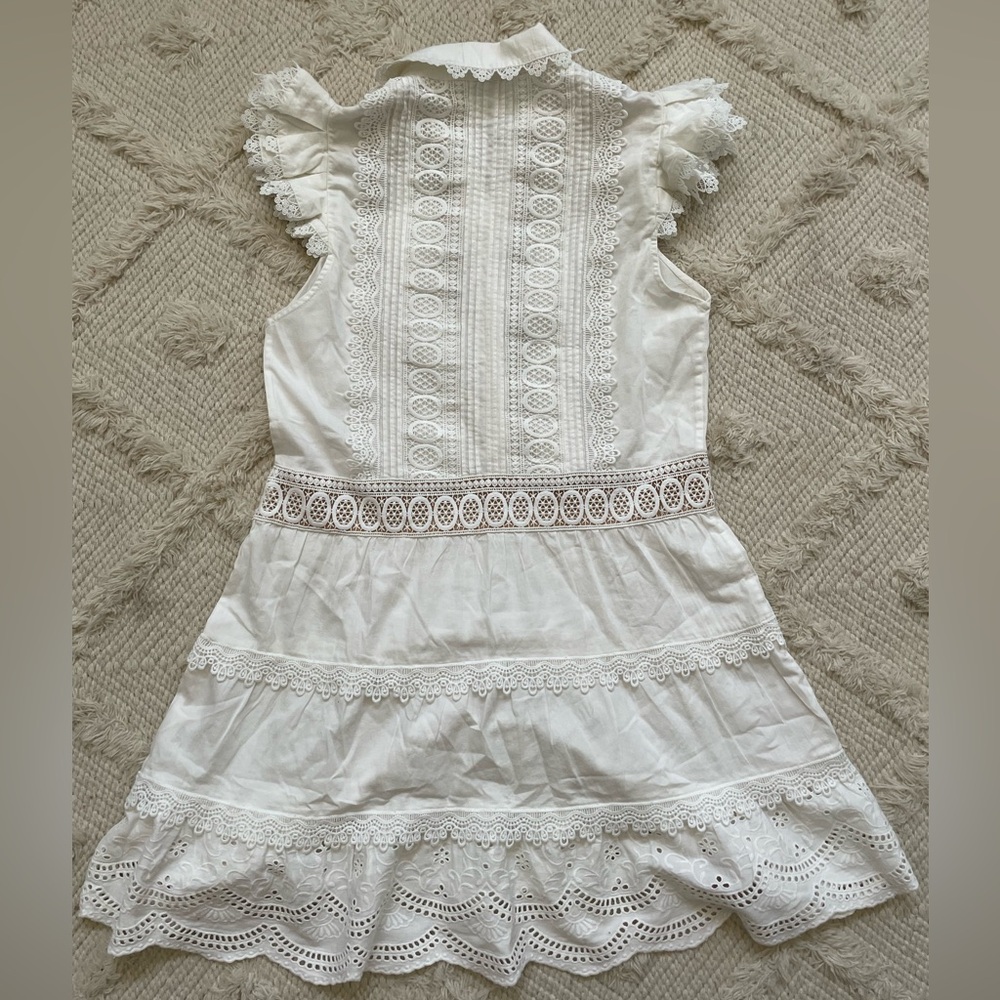 Alice + Olivia Meeko Embroidered Ruffle Sleeve Dress - Picture 8 of 8